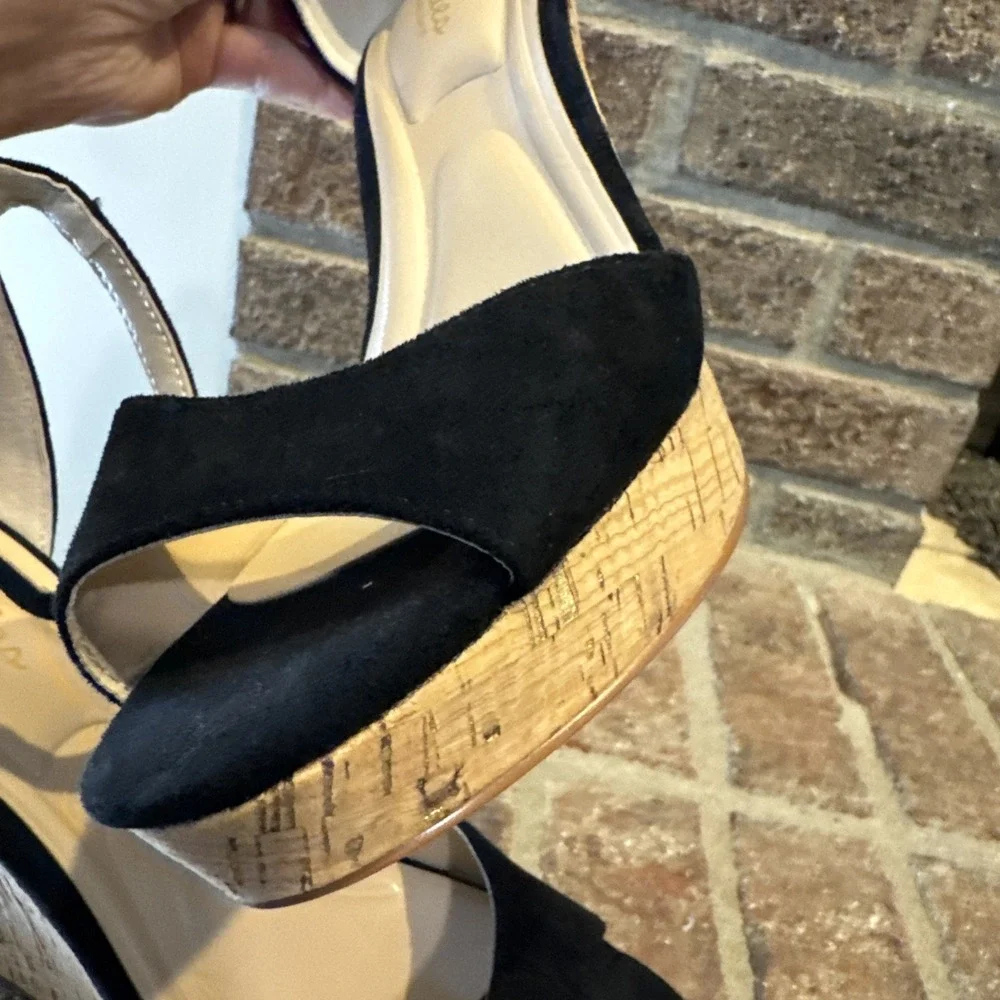 Charles by‎ Charles David Lois Women's Sandal Cork Platform Sz8.5 Black #145